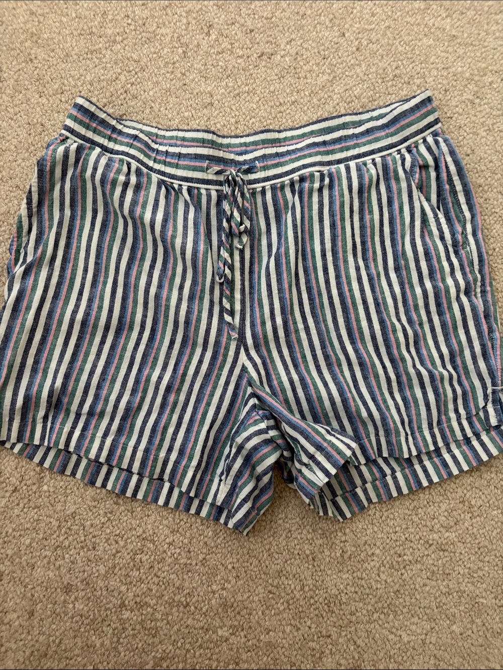 Striped Cotton Shorts